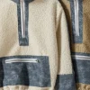 Buzo combinado beige y jeans